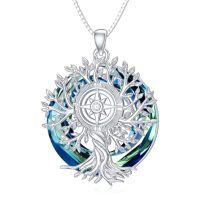 wholesale 925 Sterling Silver Compass Tree Of Life Pendant-Tree of Life Compass