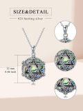 wholesale 925 Sterling Silver Abalone Shell Star of David Pendant Necklace for Women-0-1