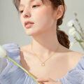 TOUPOP 14K Gold Three Circle Necklace for Women Tri Color Pendant Gift-0-3