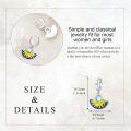 wholesale 925 Sterling Silver Blue Enamel Yellow Flower Drop Earrings for Women Girls-0-3