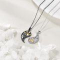 wholesale 925 Sterling Silver Yin Yang Sun & Moon Pendant Necklaces Couples Matching Set for Lovers Gift Idea-0-3