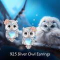 wholesale 925 Sterling Silver Heart-Shaped Owl Stud Earrings for Women Girls Gift Ideas-0-5