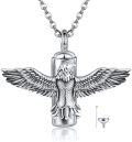 wholesale 925 Sterling Silver Cremation Urn Keepsake Pendant with Hawk Design - Memorial Ashes Holder Jewelry for Men & Women (Gift Set)-0-0