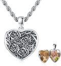 wholesale 925 Sterling Silver Heart Shaped Photo Frame Pendant with Roses and Lily of the Valley Design - Memory Lockets for Women-0-0