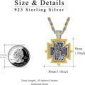 wholesale 925 Sterling Silver Plated Gold Metal Cross St. Michael Archangel Pendant Necklace for Men Christian s-0-1