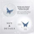wholesale 925 Sterling Silver Blue Rose Butterfly Pendant Necklace for Women-0-4