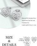 wholesale 925 Sterling Silver Celtic Knot Heart Stud Earrings - Irish  for Women-0-2