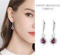 wholesale 925 Sterling Silver Infinity Birthstone Dangle Earrings for Women-0-3