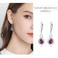 wholesale 925 Sterling Silver Infinity Birthstone Dangle Earrings for Women-0-3