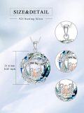 wholesale TOUPOP Mothers And 3 Children Necklace Sterling Silver Family Tree Of Life Pendant With Blue Crystal Mom Jewelry For Mother Women Birthday Anniversary Christmas Mothers Day Gifts -0-2