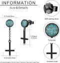 wholesale 925 Sterling Silver Cross & Turquoise Dangle Drop Stud Earrings-0-2