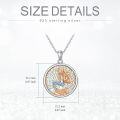wholesale 925 Sterling Silver Round Blue Crystal Mermaid Necklace for Women Sea Life Gifts-0-4
