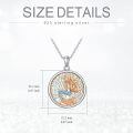 wholesale 925 Sterling Silver Round Blue Crystal Mermaid Necklace for Women Sea Life Gifts-0-4