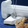 TOUPOP Sterling Silver Blue Crystal Eagle Urn Necklace For Ashes Memorial Jewelry-0-4