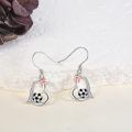 wholesale 925 Sterling Silver Soccer Ball Heart Drop Earrings Rose Gold Plated Cz Crystal-0-1