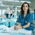 wholesale 925 Sterling Silver Crystal Butterfly Heart Stethoscope Pendant Necklace for Nurses and Doctors Gifts-0-8
