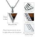 wholesale 925 Sterling Silver Celtic Knot Triangle Tiger Eye Pendant Necklace-0-4