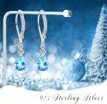 wholesale 925 Sterling Silver Teardrop Blue Topaz & Cubic Zirconia Dangle Earrings for Women-0-2