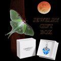 wholesale  925 Sterling Silver & Blue Heart Crystal Luna Moth Urn Necklace for Ashes-0-3