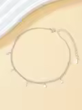 TOUPOP Sterling Silver Ankle Bracelets For Women Adjustable Anklet Elegant Foot Jewelry-0-1