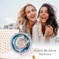 wholesale 925 Sterling Silver & Cubic Zirconia Sister Necklace Always My Sister Forever My Friend Gift for Women-0-1