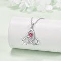 wholesale TOUPOP Birth Flower Necklace 925 Sterling Silver Celtic Knot Necklace 12 Birth Month Necklaces For Women Celtic Jewelry Irish Gifts For Women Girls Birthday Christmas -0-5