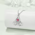 TOUPOP Sterling Silver Birth Flower Celtic Knot Necklace 12 Months Gemstone-0-5
