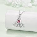TOUPOP Sterling Silver Birth Flower Celtic Knot Necklace 12 Months Gemstone-0-5
