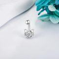 wholesale 925 Sterling Silver & Zirconia Cute Kitten Belly Ring 0.9 Hypoallergenic Gift Set w/Money Back Guarantee-0-1