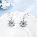 wholesale 925 Sterling Silver Blue Crystal Snowflake Drop Earrings - Winter Holiday Jewelry for Women-0-3