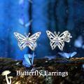 TOUPOP Sterling Silver Crystal Dolphin Butterfly Sea Turtle Frog Axolotl Stud Earrings-0-5