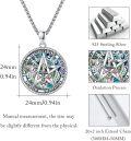 wholesale 925 Sterling Silver Abalone Shell Tetragrammaton Pentagram Pendant Necklace-0-1