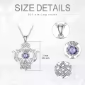 wholesale 925 Sterling Silver Purple Amethyst Scottish Thistle Celtic Knot Pendant Necklaces Wholesale s for Women-0-2