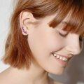 wholesale Sterling Silver Austrian Crystal Leaf Ear Climbers Hypoallergenic Earrings for Sensitive Ears-0-40