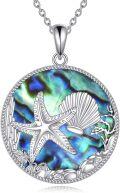 wholesale  S925 Sterling Silver Abalone Shell Starfish Necklace for Women, Hypoallergenic Ocean Jewelry Gift-0-0