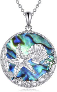 wholesale  S925 Sterling Silver Abalone Shell Starfish Necklace for Women, Hypoallergenic Ocean Jewelry Gift-Starfish