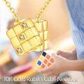 wholesale 10K Gold Square Puzzle Design Cubic Zirconia Pendant Necklaces Minimalist Fine s for Women and Teenage Girl-0-5