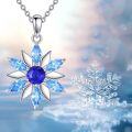 wholesale 925 Sterling Silver Blue Crystal Snowflake Pendant Necklace - Winter  for Women-0-4