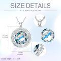 wholesale TOUPOP Valentine's Day Gifts For Her Zodiac Necklace For Women Sterling Silver Constellation Pendant With Circle Crystal Horoscope Sign Astrology Birthstone Birthday Jewelry Gifts For Women Her Mom -0-5