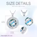 TOUPOP Sterling Silver Crystal Zodiac Necklace Constellation Pendant Gift-0-5