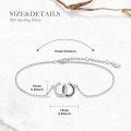 wholesale 925 Sterling Silver Double Horseshoe Anklet White Gold Plated Black White Cz Crystal-0-4