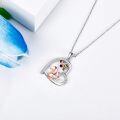 wholesale 925 Sterling Silver Squirrel Acorn Leaf Heart Pendant Necklace for Women Girls Gifts-0-1