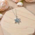 wholesale 925 Sterling Silver Star of David Necklace with Abalone Shell and Black CZs on 30 Rope Chain-0-2