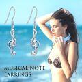 wholesale TOUPOP Music Note Earrings Sterling Silver Created Opal Musical Jewelry For Lovers, Gifts For Women Teacher Dancer Her -0-1