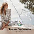 wholesale 925 Sterling Silver Abalone Shell Mountain Faith Pendant Necklace for Women-0-5