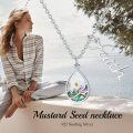 wholesale 925 Sterling Silver Abalone Shell Mountain Faith Pendant Necklace for Women-0-5
