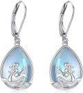 wholesale 925 Sterling Silver Teardrop Mermaid Drop Earrings with Mother of Pearl Stone Gift for Her-0-0