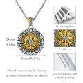 wholesale 925 Sterling Silver Valknut Rune Pendant Necklace-0-5