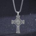 wholesale 925 Sterling Silver Celtic Knot Cross Pendant Necklace for Men & Women-0-3