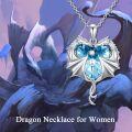 wholesale Sterling Silver Austrian Crystal Dragon Necklace for Women Girls-0-23